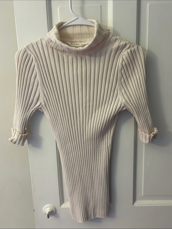 Athleta Sweaters - Athleta Ribbed Turtleneck Sweater with Cuffed Sleeves in Cream